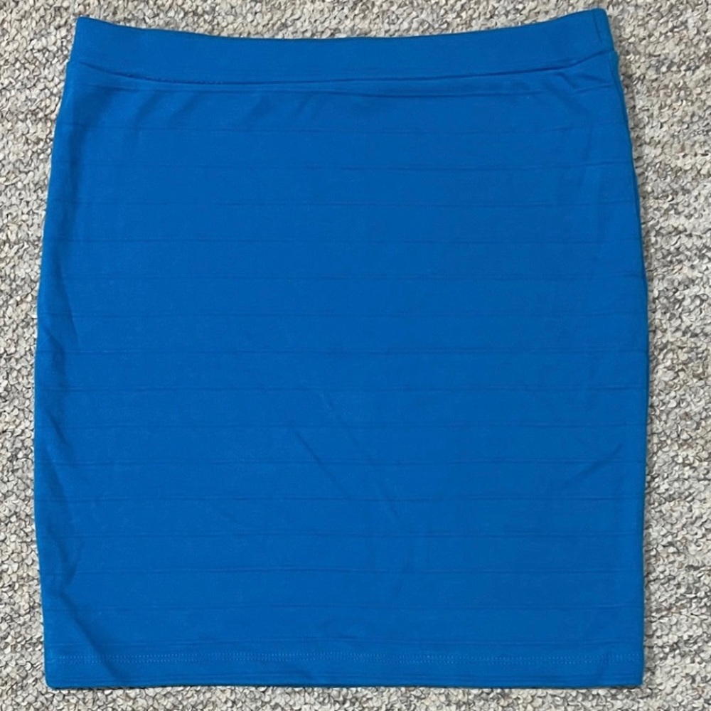 Blue pencil skirt